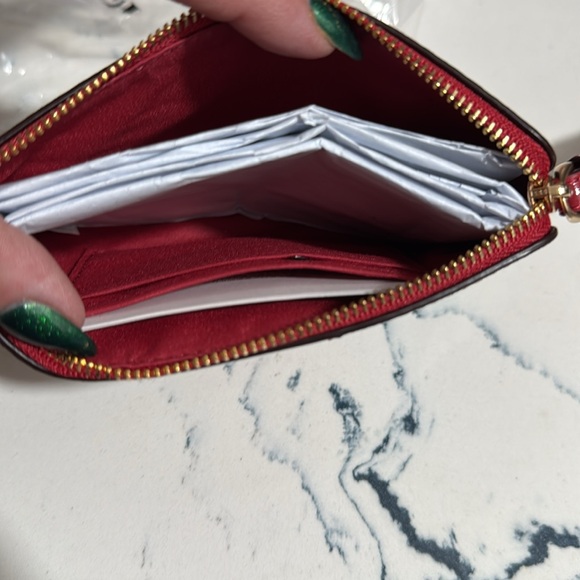 Coach Brown and Red Wristlet - Picture 2 of 3